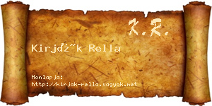 Kirják Rella névjegykártya